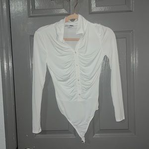 White Long Sleeve Body Suit